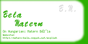 bela matern business card